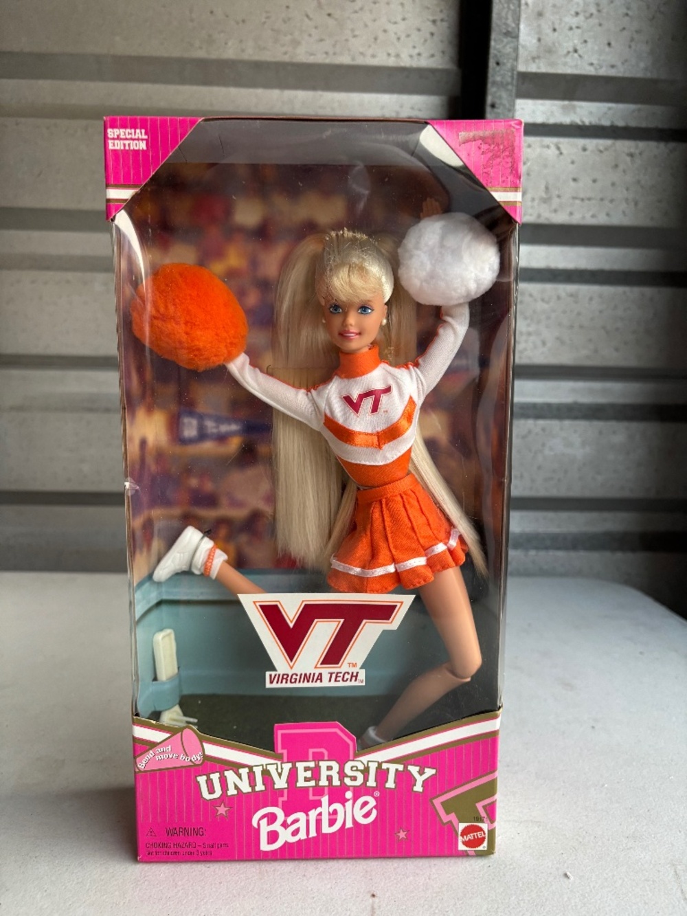 University Barbie Virginia Tech University Cheerleader Doll Special Edition 1996